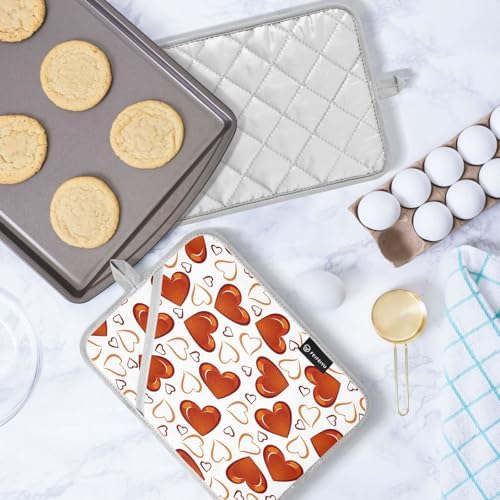 Red Hearts 2-Piece Set Thick and Durable Pot Holder Set