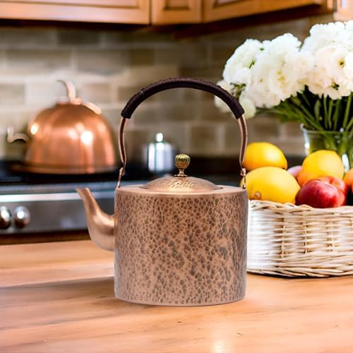 Pure Copper 676oz Tea Pot Stovetop Camping Safe Non-Magnetic Health Benefits
