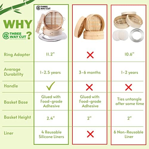10inch 2 tier bamboo steamer