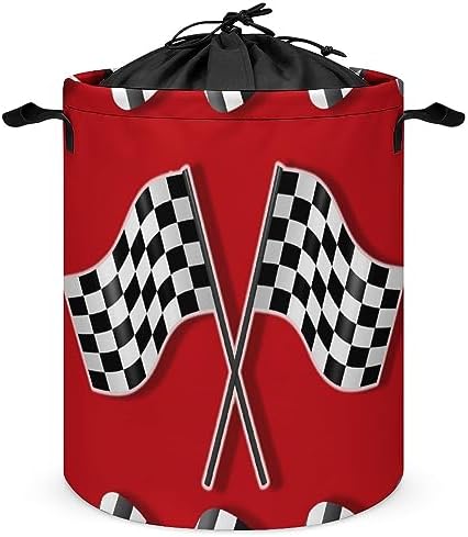 Fun Racecar Theme Laundry Hamper for Home or Travel Use