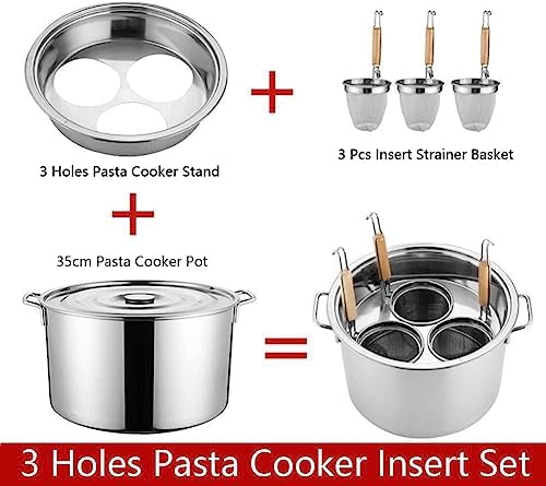 AttreX Pasta Pot with Strainer Basket Stainless Steel Steamer