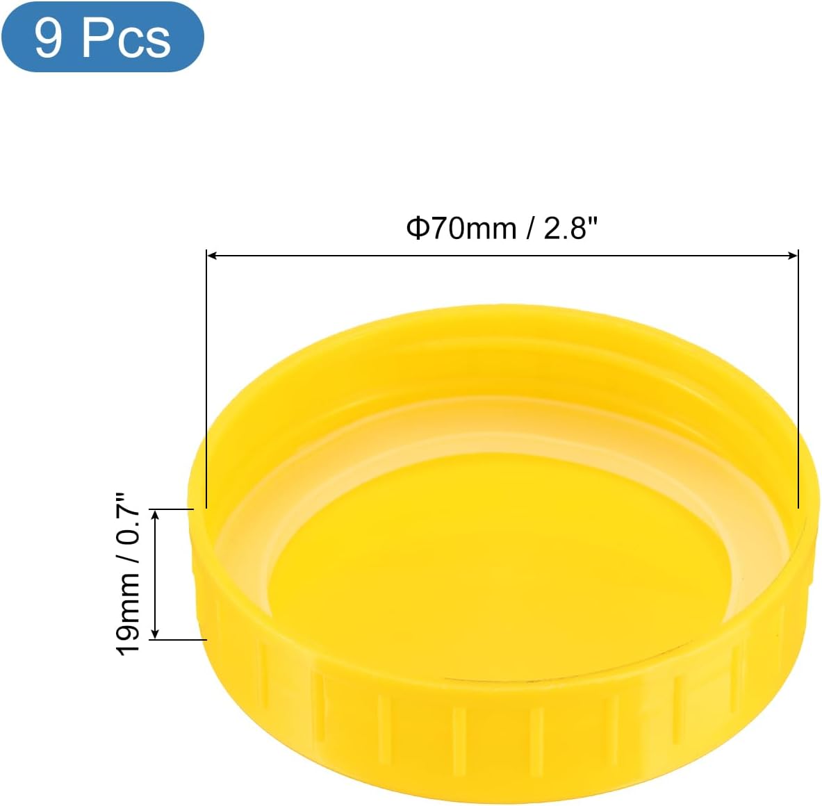 Uxcell 70mm Plastic Mason Jar Lids 9 Piece Set with Sealing Rings