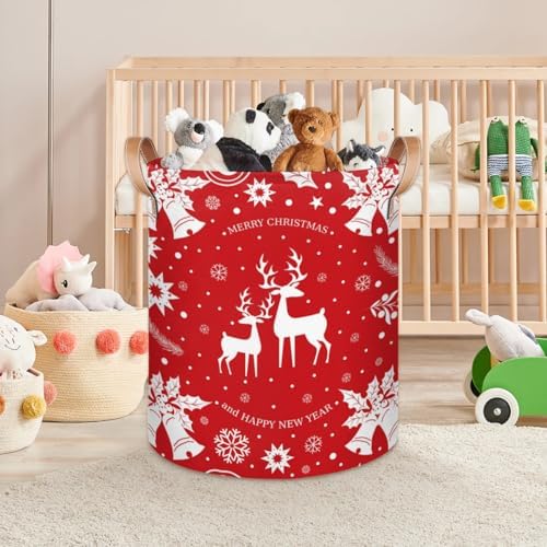 Christmas Deer Collapsible Laundry Basket Eco-Friendly Storage Hamper