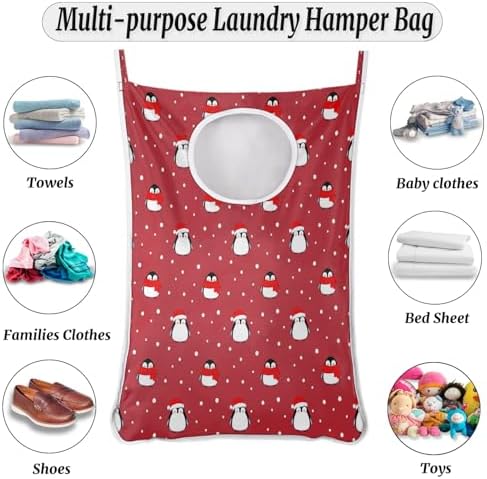 Ioracida Christmas Penguin Hamper - Foldable Portable Durable Laundry Organizer