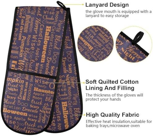 Double Oven Mitts Heat-Resistant 35x7 inch