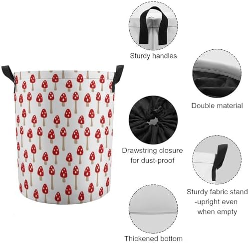 Durable Collapsible Mushroom Laundry Hamper for Home Bedroom Storage