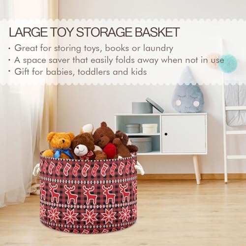 Large Red Storage Bin for Laundry
