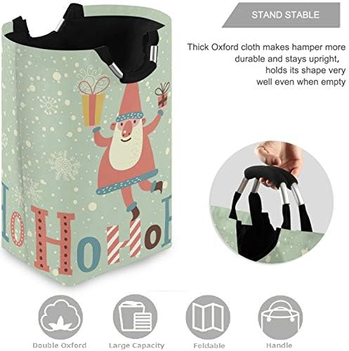 Visesunny Large Capacity Laundry Hamper Basket Funny Santa Claus Gift