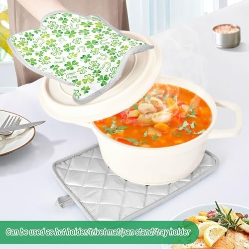 Kcldeci Green Shamrock Potholders 2-Pack