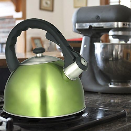 Satin Splendor 28 Quart Stainless Steel Whistling Tea Kettle