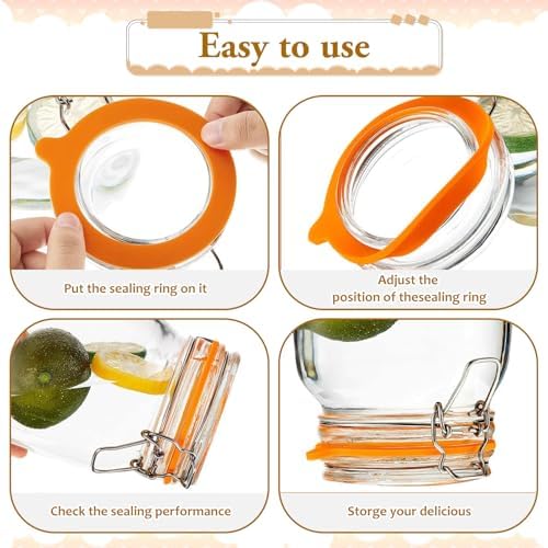 8-Piece Silicone Gasket Canning Rings Replacement Glass Jar Lids