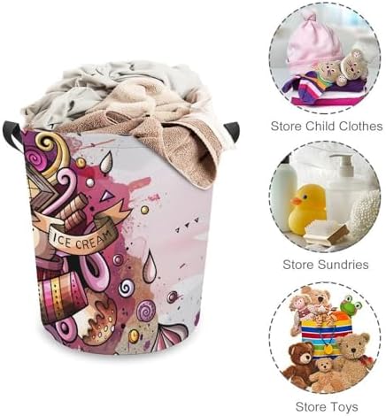 Cartoon Watercolor Ice Cream MEIKKOLaundry Hamper