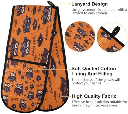 Halloween Owls Oven Mitts