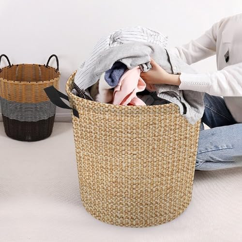 Wicker laundry hamper waterproof foldable for families