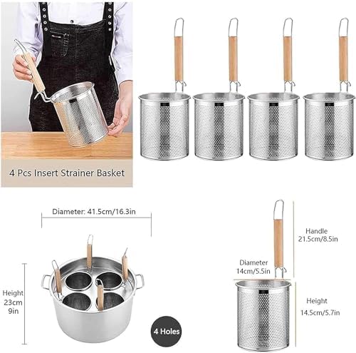 UNbit 3-5 Hole Stainless Steel Pasta Cooker Insert Set