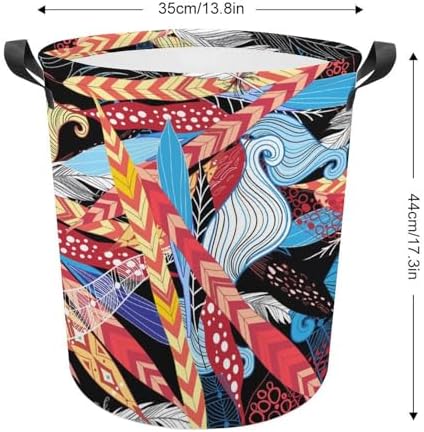 Meiko Leaves FEATHERS embellished Vintage Laundry Hamper