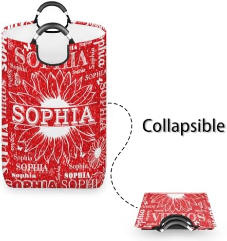 Collapsible Capacity Supreme Red Personalized Laundry Basket
