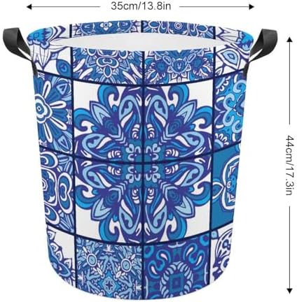 Blue Ethnic Tiles Geometric Laundry Hamper