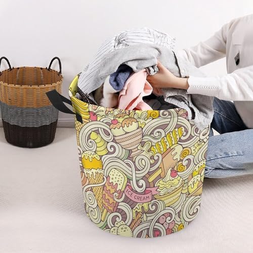 MEIKKO Cartoon Retro Ice Cream summer laundry hamper