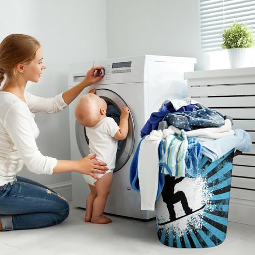 Meikko - Snowboarder Background Laundry Hamper