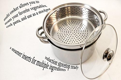 EXCELSTEEL 8 QT 4 Piece Stainless Steel Multi-Cooker