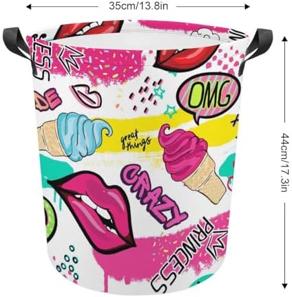 Cute Sticker Ice Cream Laundry Hamper