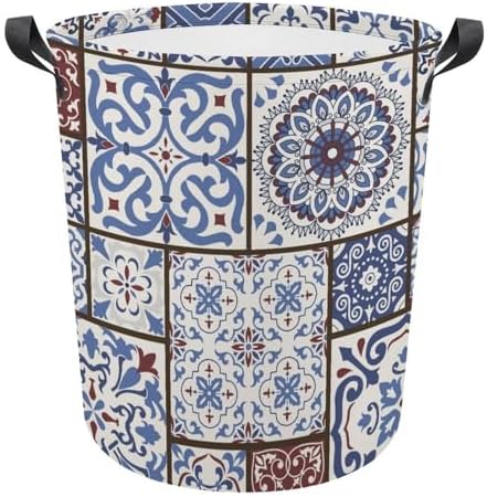 MEIKKO Tile Talavera Style Laundry Hamper