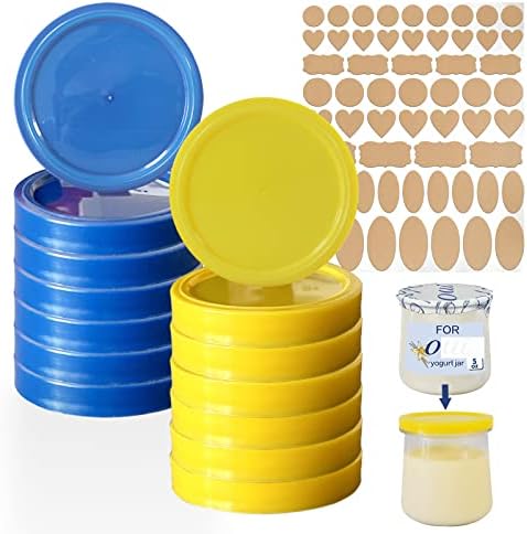 gocola Jar Lids for Oui - 12 Pack Clear with Labels