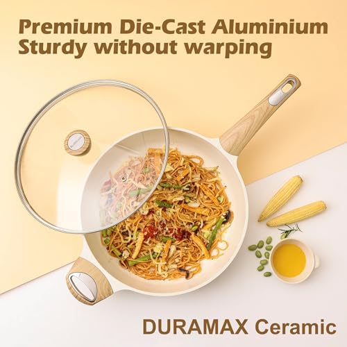Healthy Ceramic Cookware Set Nonstick 14-Piece for Induction Cooking Kitchen Use