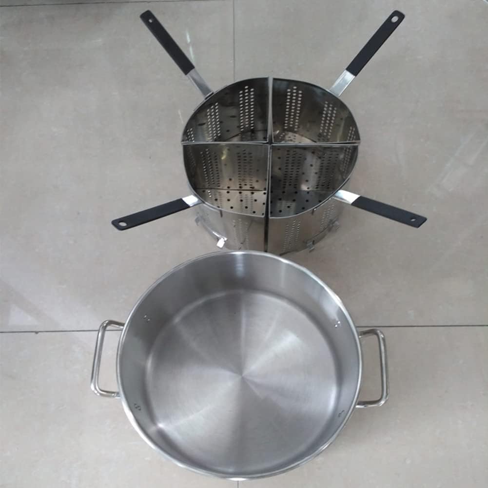 Aluminum pasta pot with stainless steel inserts for efficient cooking