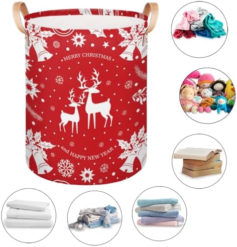 Christmas Deer Collapsible Laundry Basket Eco-Friendly Storage Hamper
