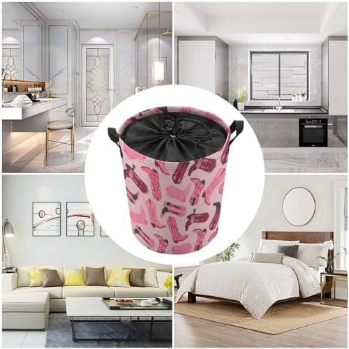 MEIKKO Trendy Pink Storage Waterproof Collapsible Laundry Hamper