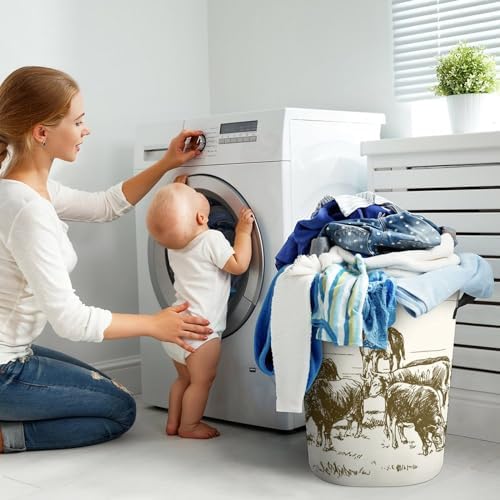MEIKKO Cattle Drive Cowboys Laundry Hamper