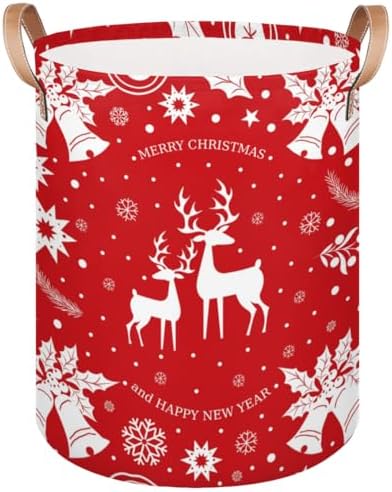 Christmas Deer Collapsible Laundry Basket Eco-Friendly Storage Hamper