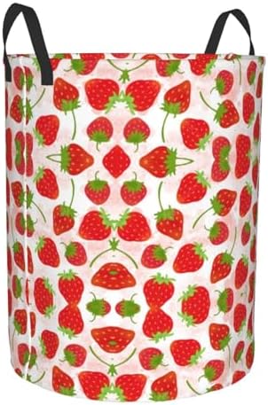 Strawberry Circular Hamper Stylish Storage Solution for Laundry