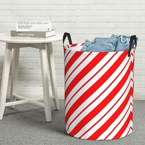 Peppermint Stripes Laundry Basket Waterproof Portable