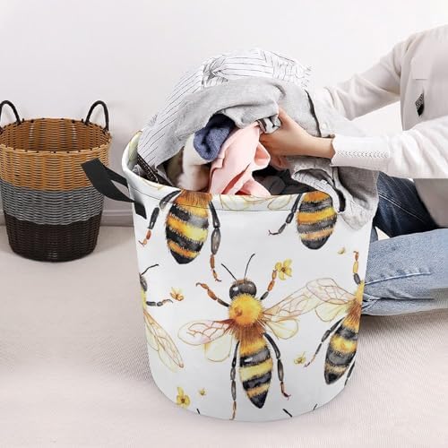 Organic Summer Design Meiko Bee Pattern Laundry Hamper