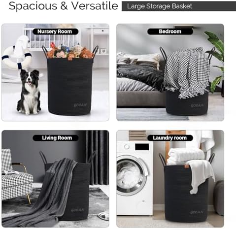 Sturdy Durable Woven Laundry Hamper Basket for Storage