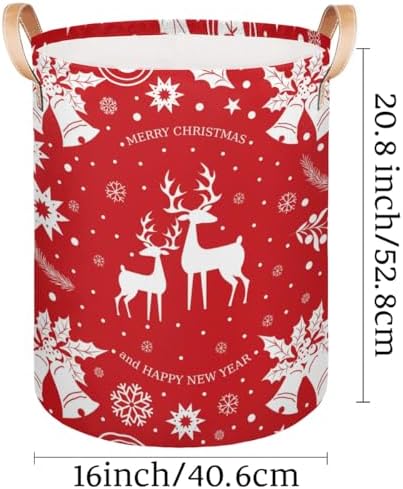 Christmas Deer Collapsible Laundry Basket Eco-Friendly Storage Hamper