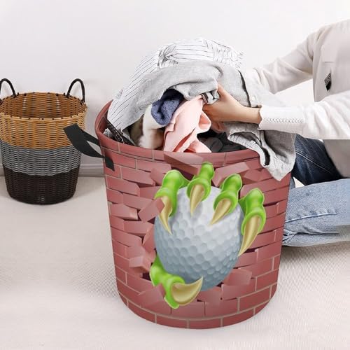 Dragon Claw Golf Ball Laundry Basket with Handles Foldable and Waterproof