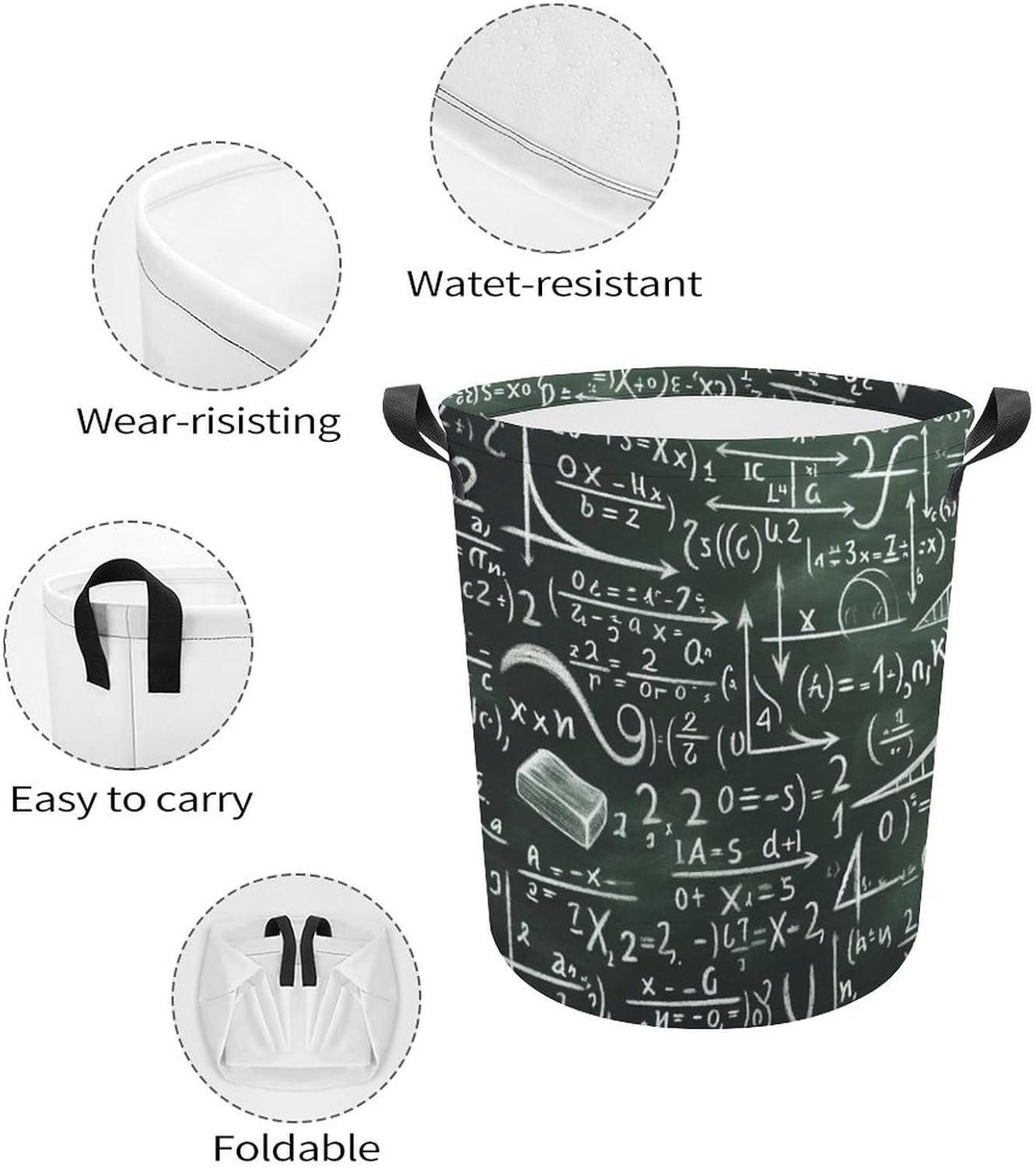 Maths Equation Vintage Collapsible Laundry Basket