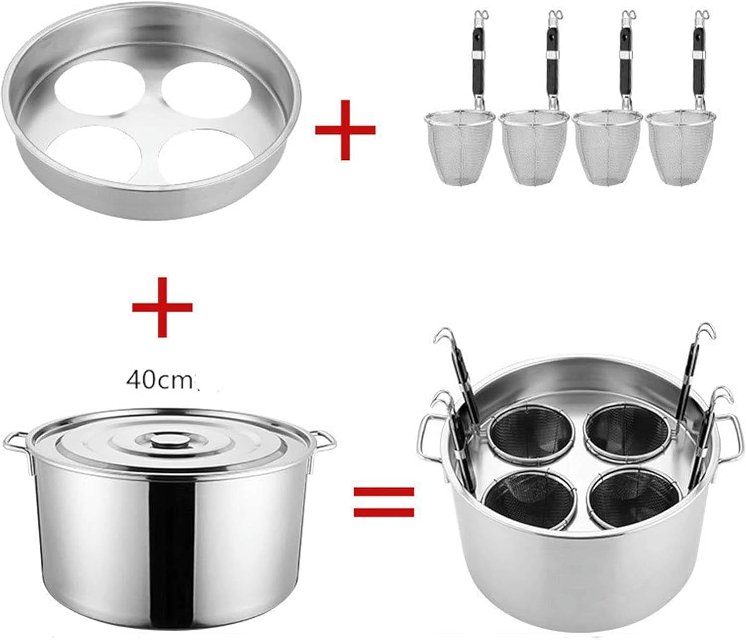 Multi-Piece Pasta Cooker Insert Set with 345 Holes by Wzglod