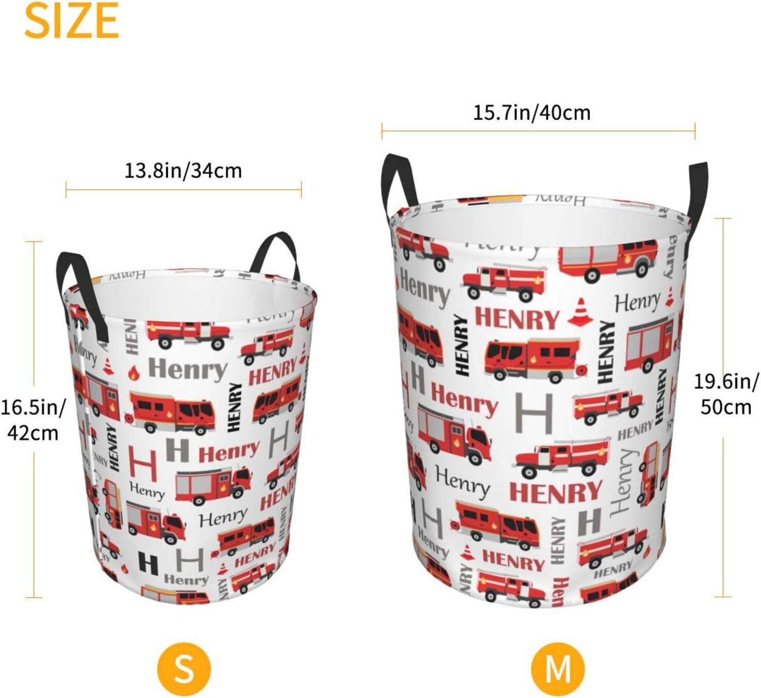 Personalized Fire Truck Laundry Basket