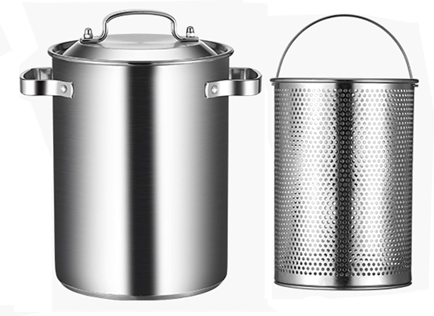 Versatile Asparagus Pasta Steamer 304 Stainless Steel Pot with Lid Strainer Basket