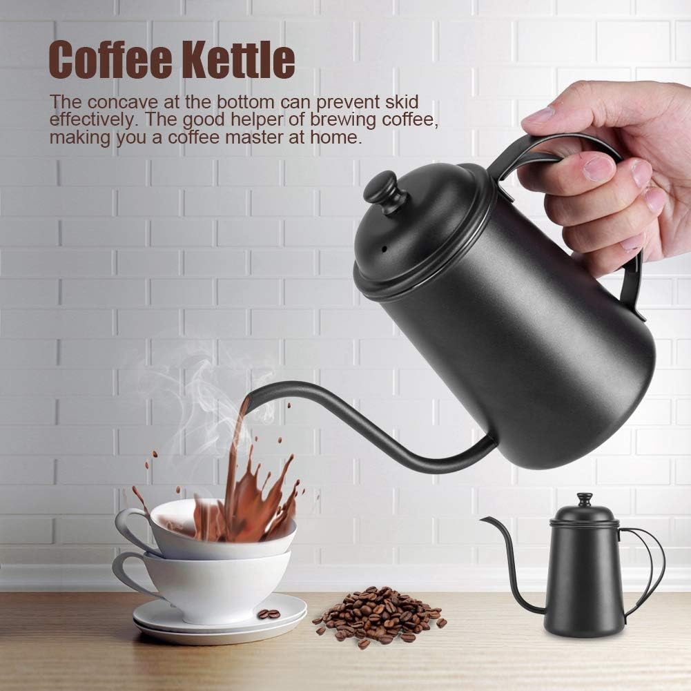 Stainless Steel Gooseneck Kettle 650ml for Coffee More