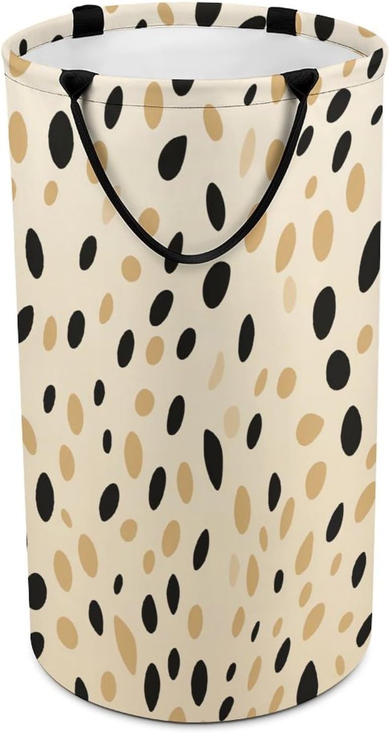 Leopard Print 87L Large Laundry Basket with Handle Foldable