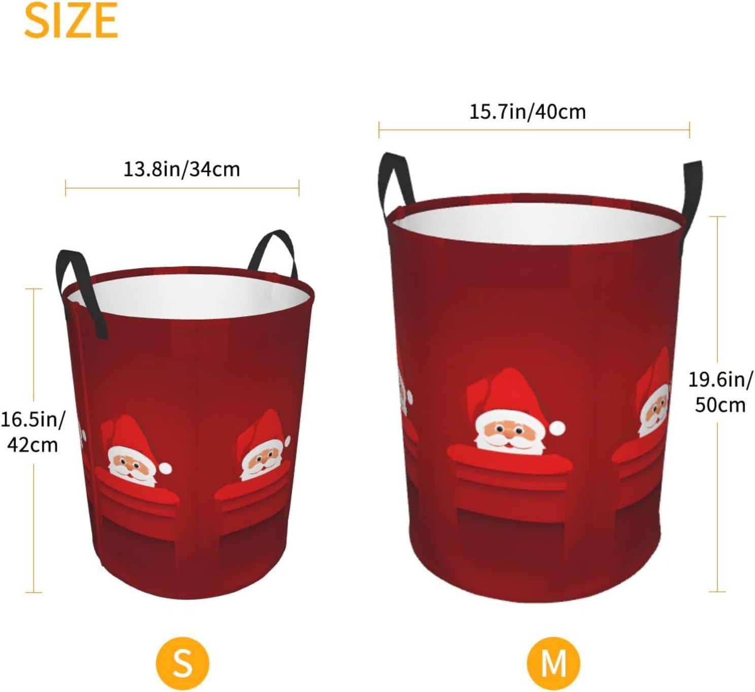 DCEHGEW Santas JollyHelpers Collapsible Laundry Basket 165x138in Waterproof Durable for Family Use