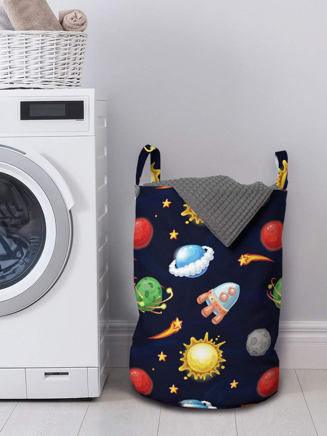 Space-Themed Laundry Hamper for Laundromats