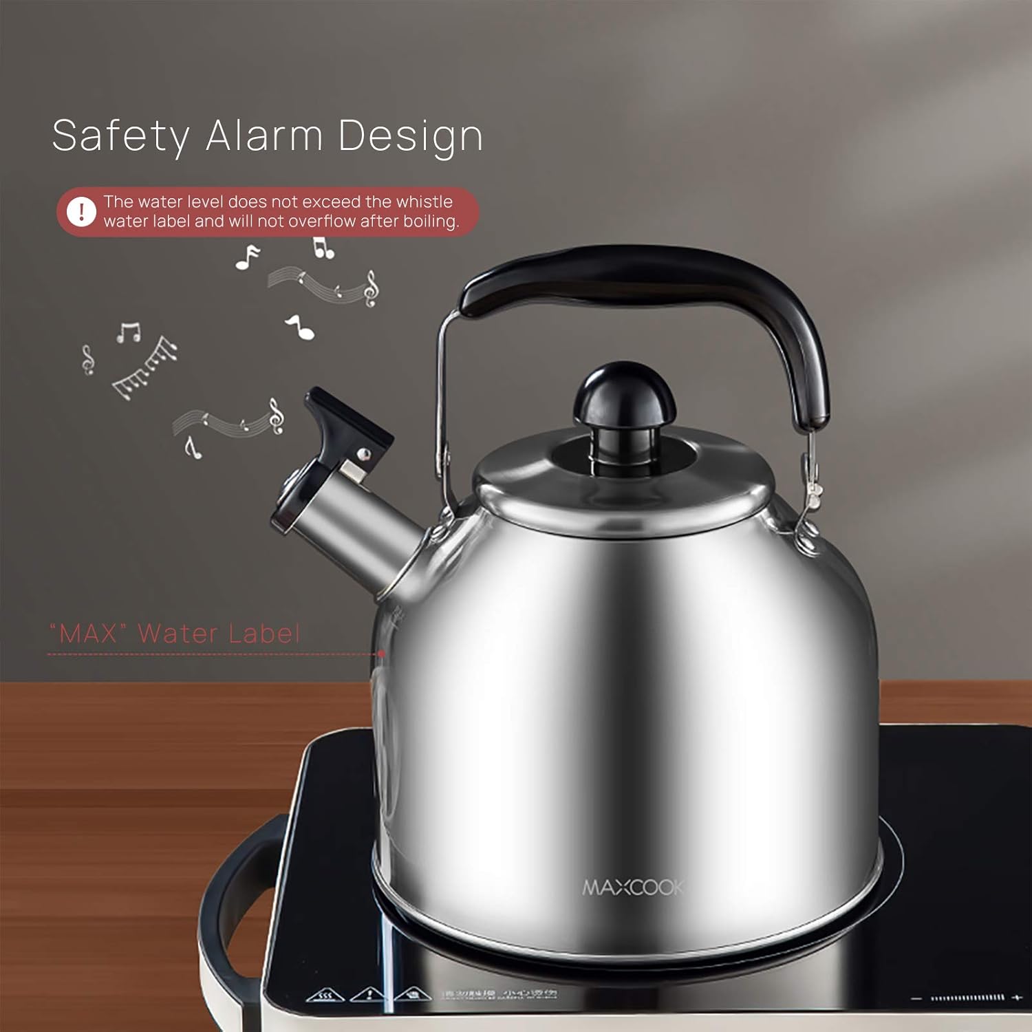 MAXCOOK Stainless Steel Whistling Tea Kettle Boiling Water