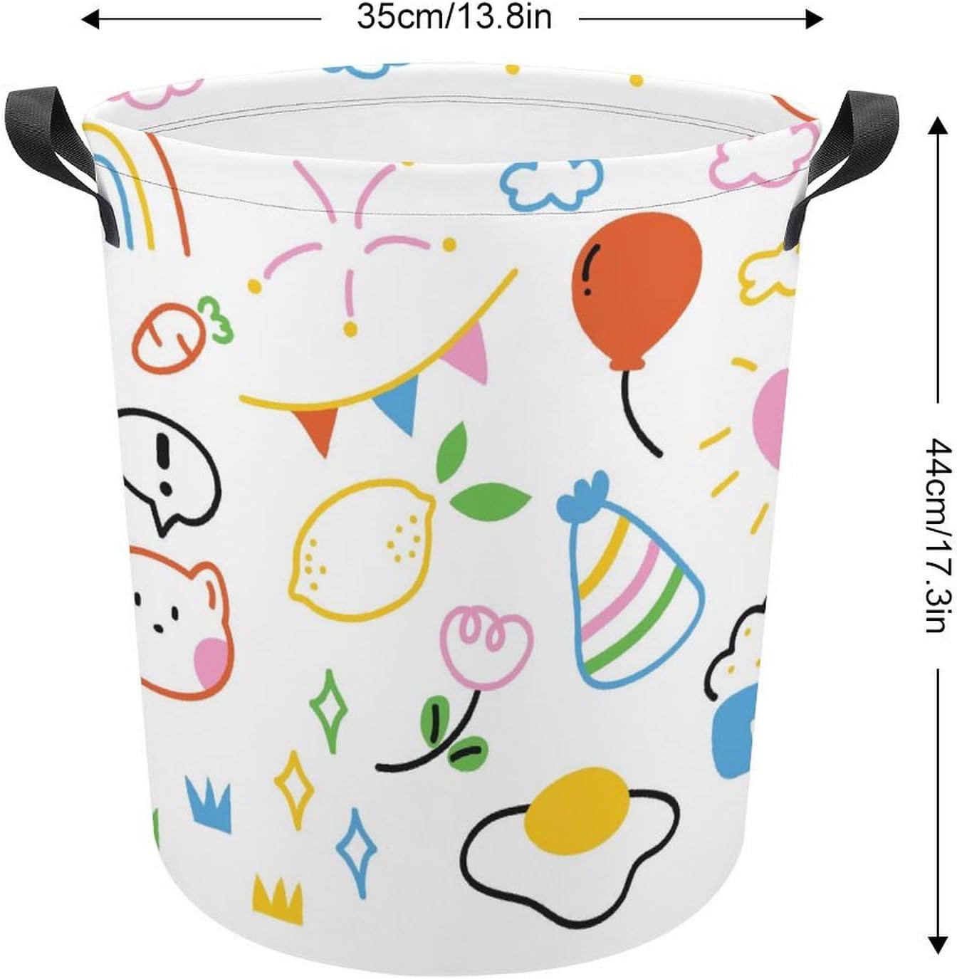 MEIKKO Cuddliest Doodle Rainbow Laundry Hamper
